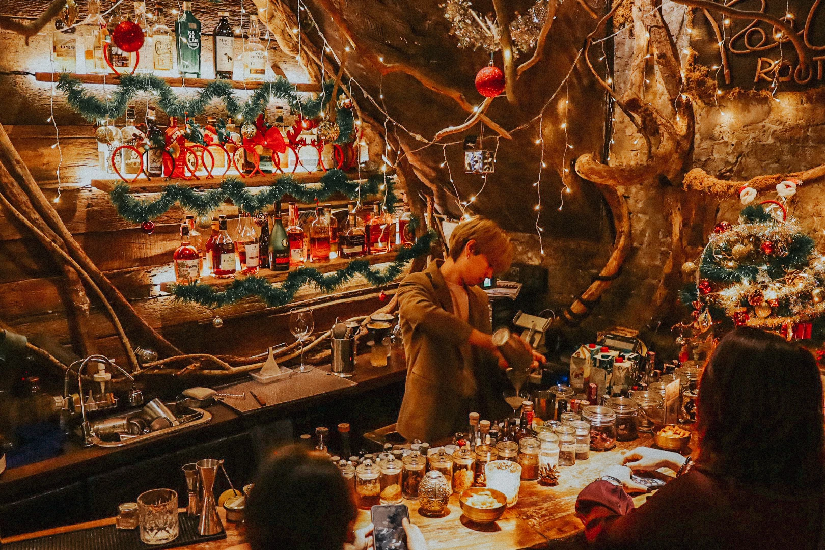An evening of cocktail making behind the Root Bar counter
